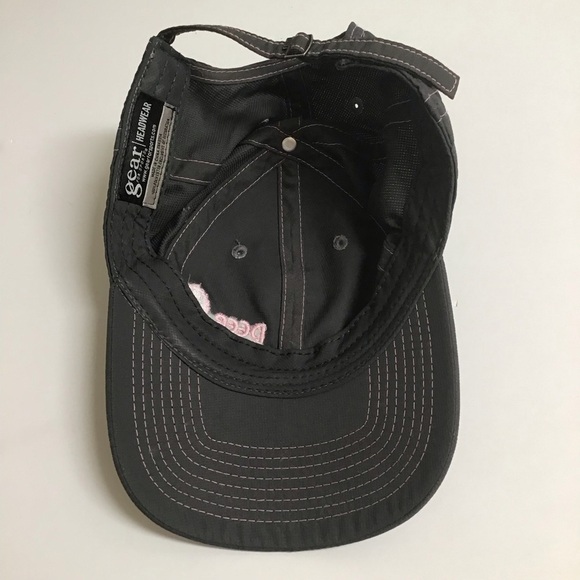 Deer Valley Ski Resort Hat Gear Cap Gray Pink Contrast Stitch Adjusts Vintage - Picture 3 of 11